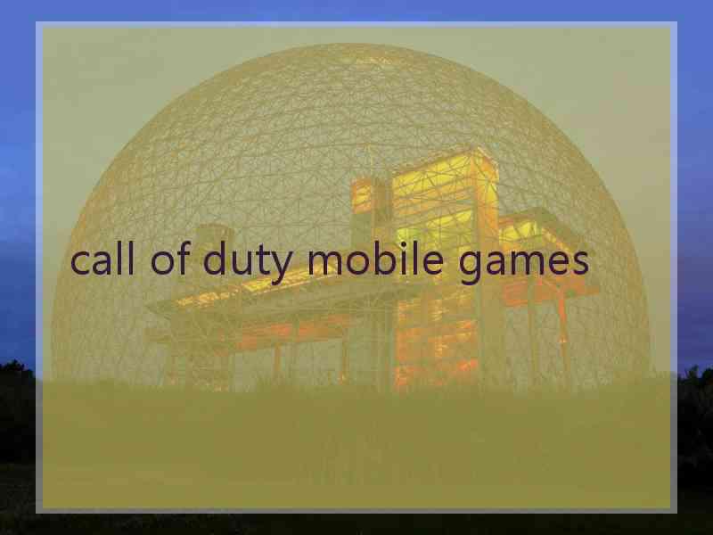 call of duty mobile games