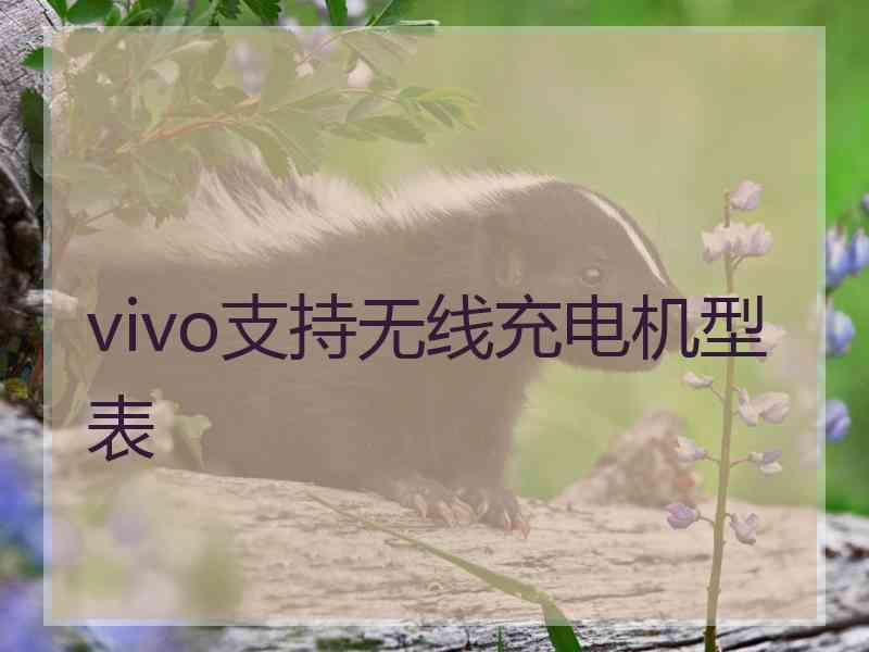 vivo支持无线充电机型表