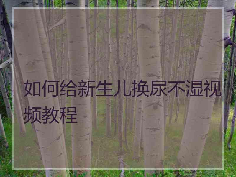 如何给新生儿换尿不湿视频教程