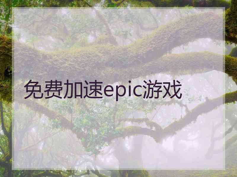 免费加速epic游戏