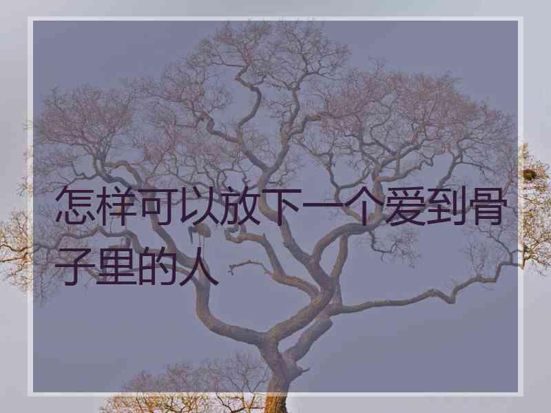 怎样可以放下一个爱到骨子里的人