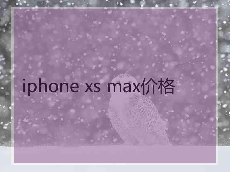 iphone xs max价格