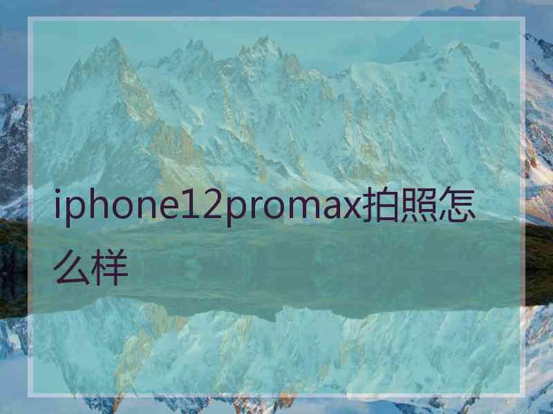 iphone12promax拍照怎么样