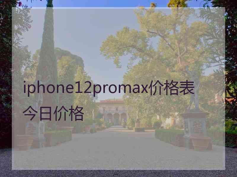 iphone12promax价格表今日价格