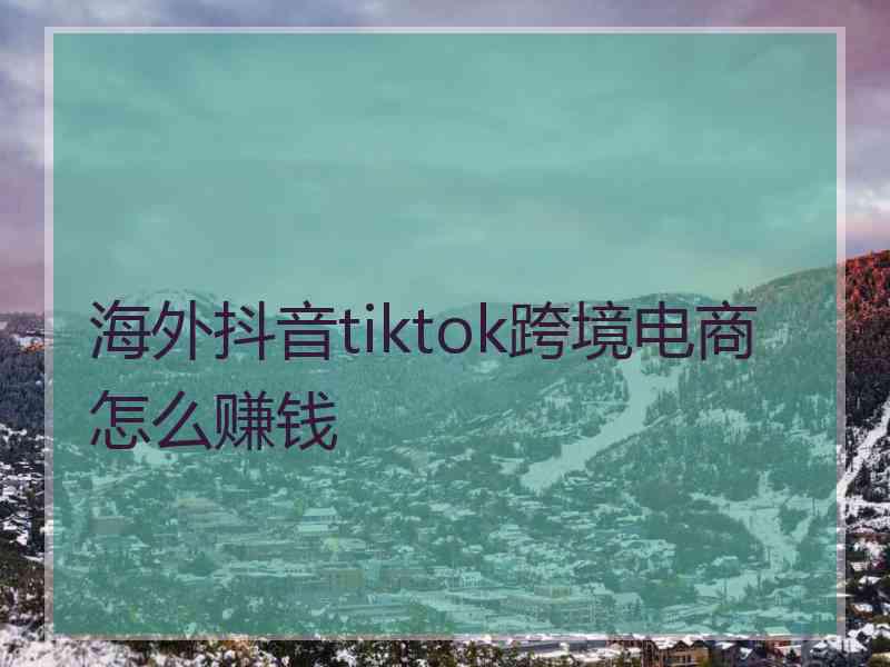 海外抖音tiktok跨境电商怎么赚钱