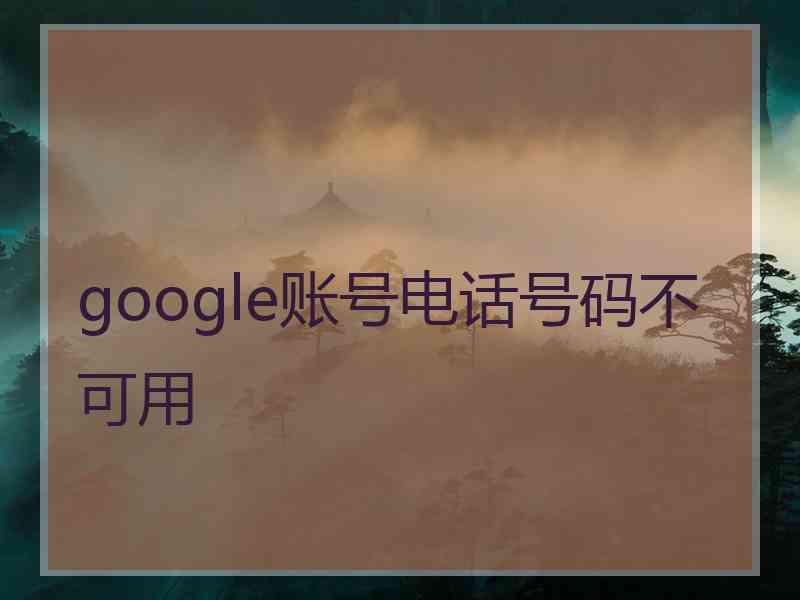 google账号电话号码不可用