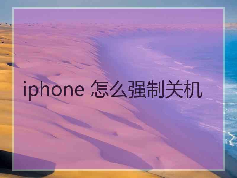 iphone 怎么强制关机