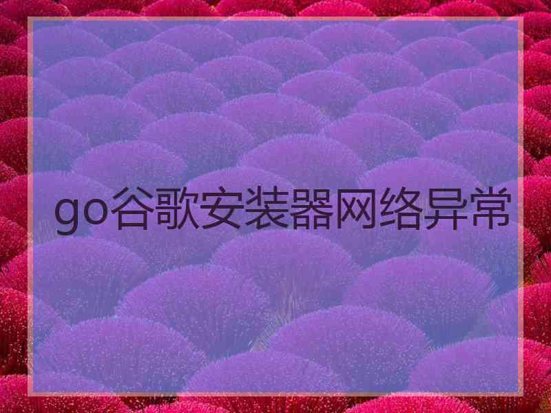 go谷歌安装器网络异常