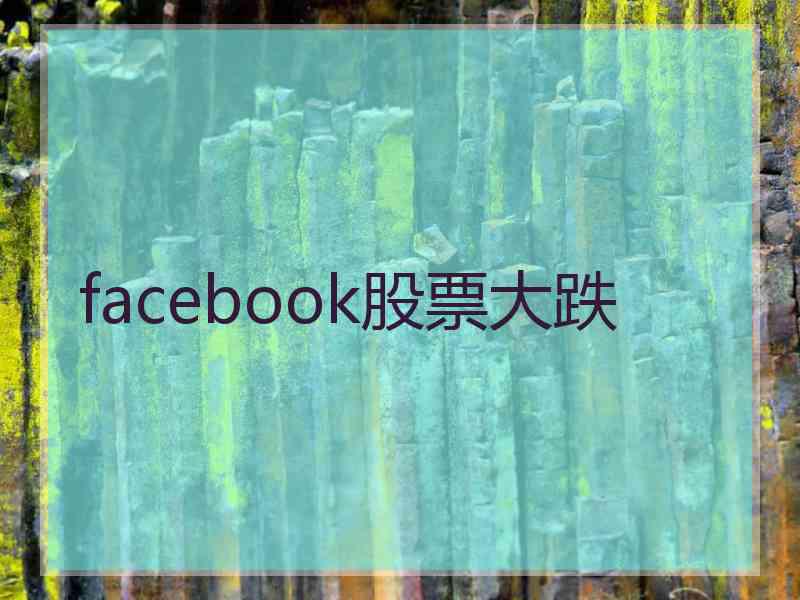 facebook股票大跌