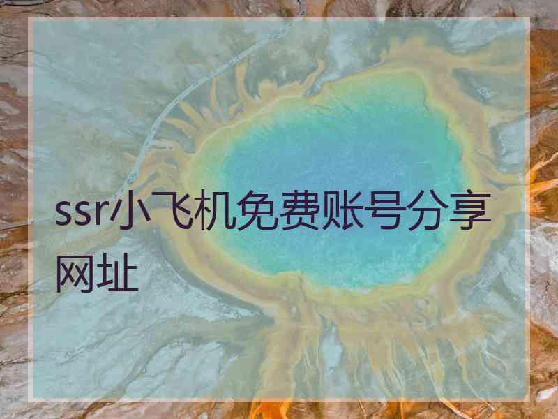 ssr小飞机免费账号分享网址