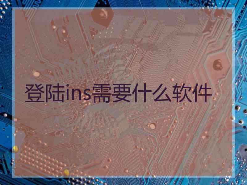 登陆ins需要什么软件