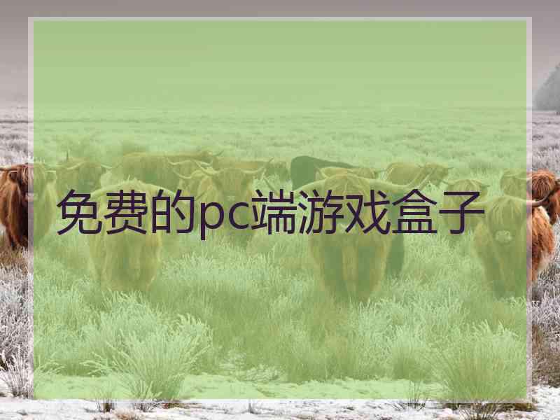 免费的pc端游戏盒子