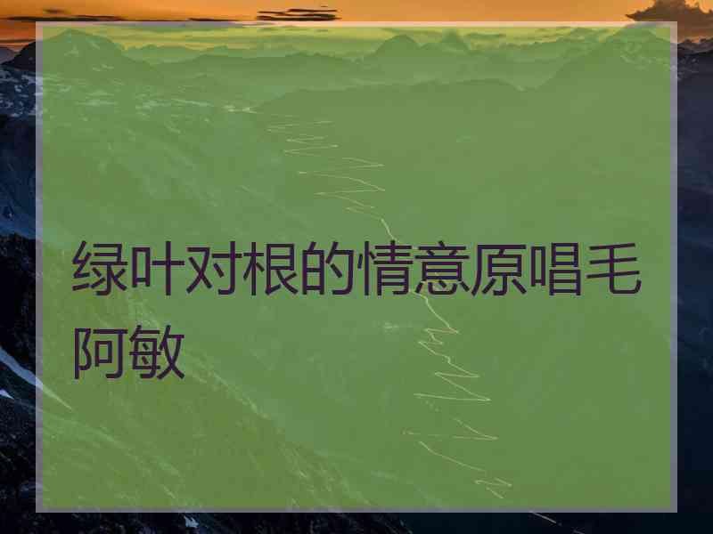 绿叶对根的情意原唱毛阿敏