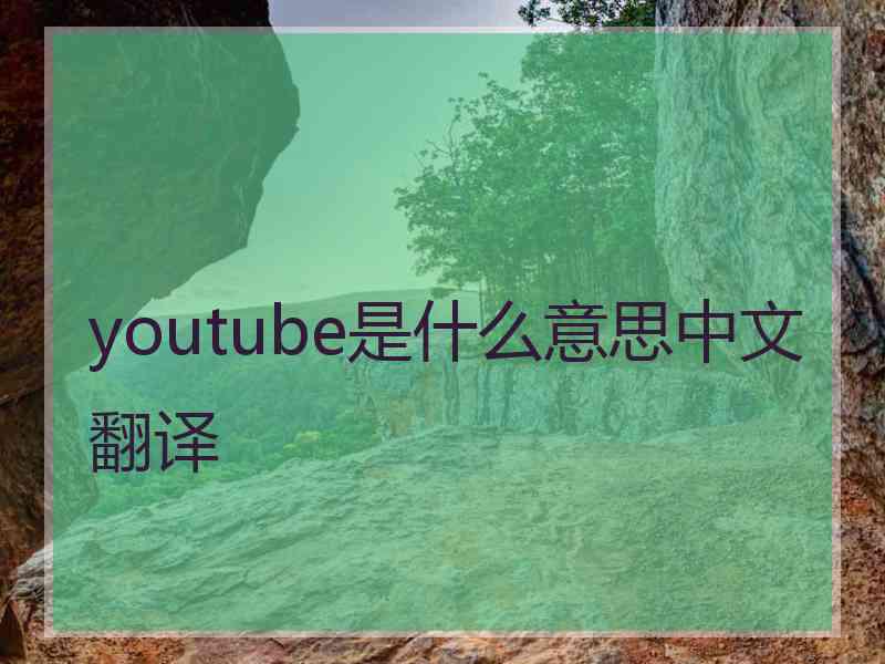 youtube是什么意思中文翻译