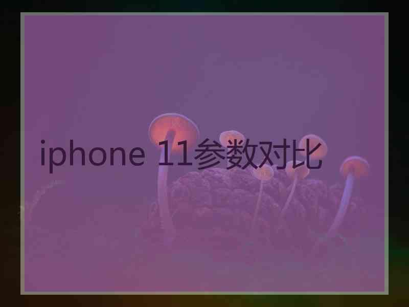 iphone 11参数对比