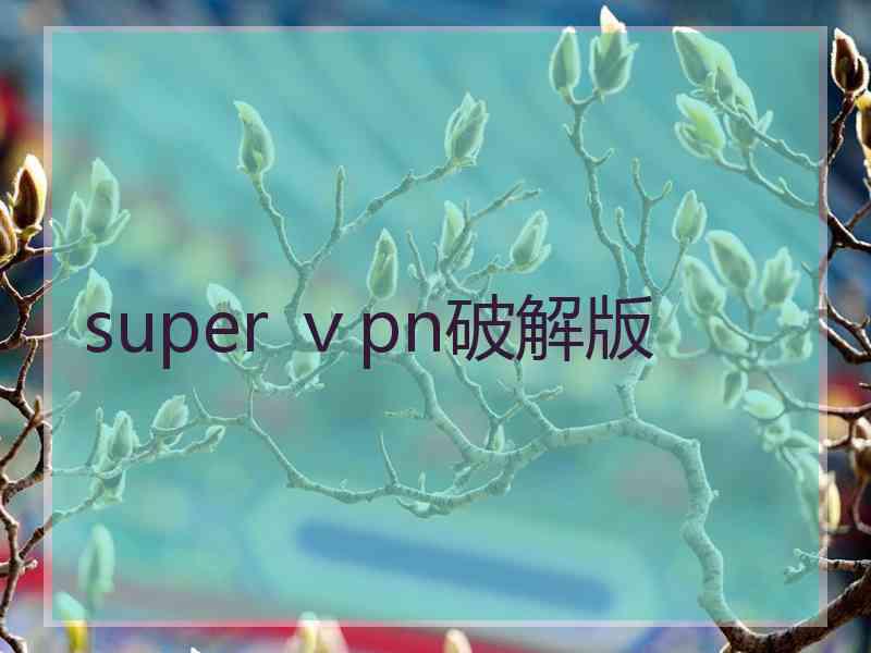 super ⅴpn破解版