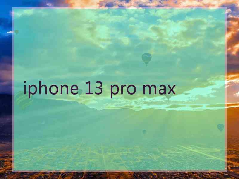 iphone 13 pro max