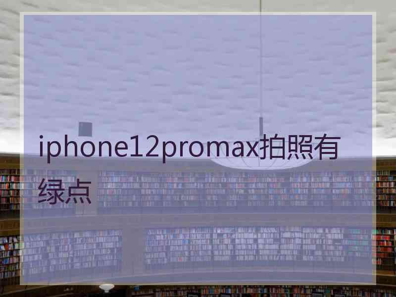 iphone12promax拍照有绿点