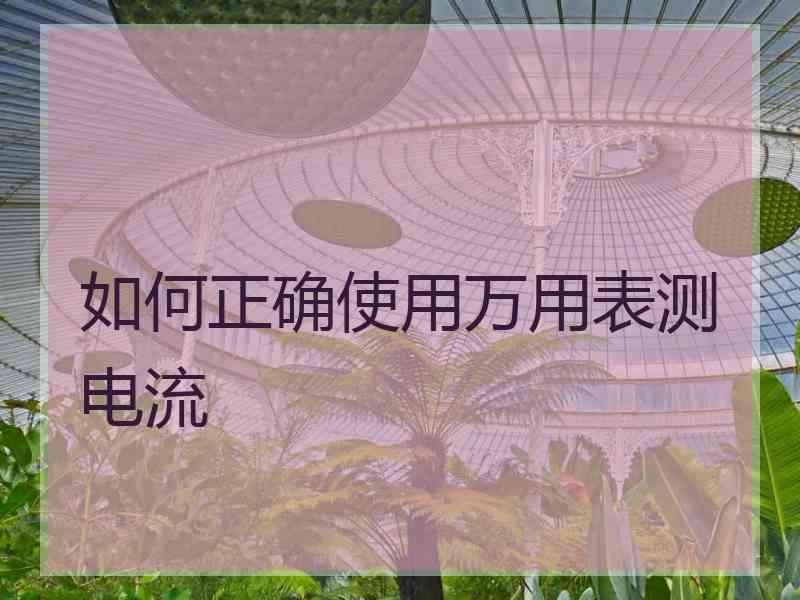 如何正确使用万用表测电流