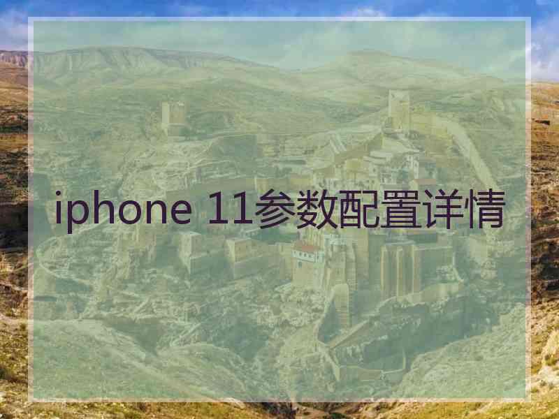 iphone 11参数配置详情