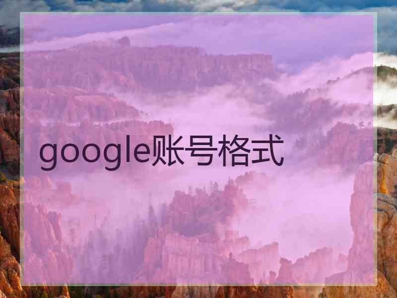 google账号格式