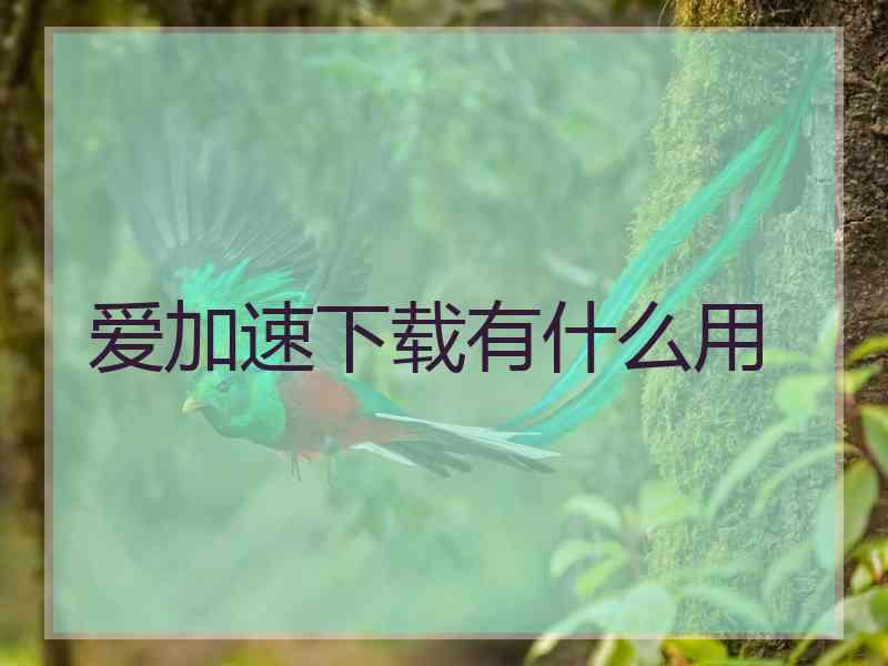 爱加速下载有什么用