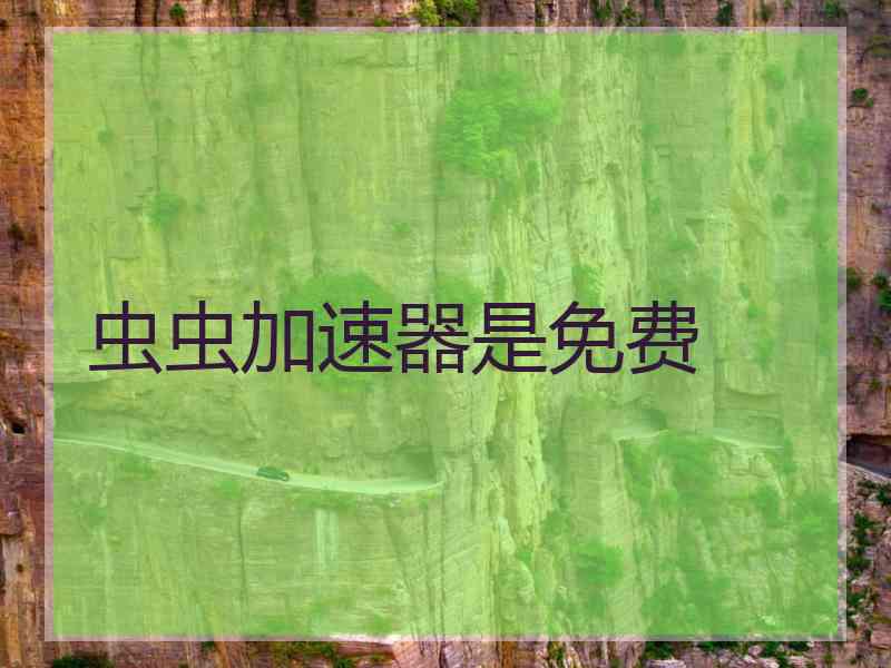 虫虫加速器是免费