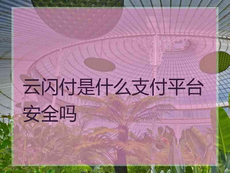 云闪付是什么支付平台安全吗