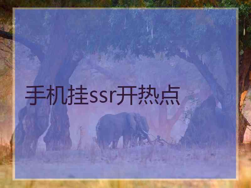 手机挂ssr开热点