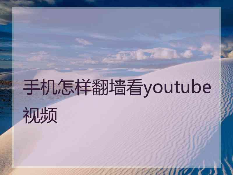 手机怎样翻墙看youtube视频