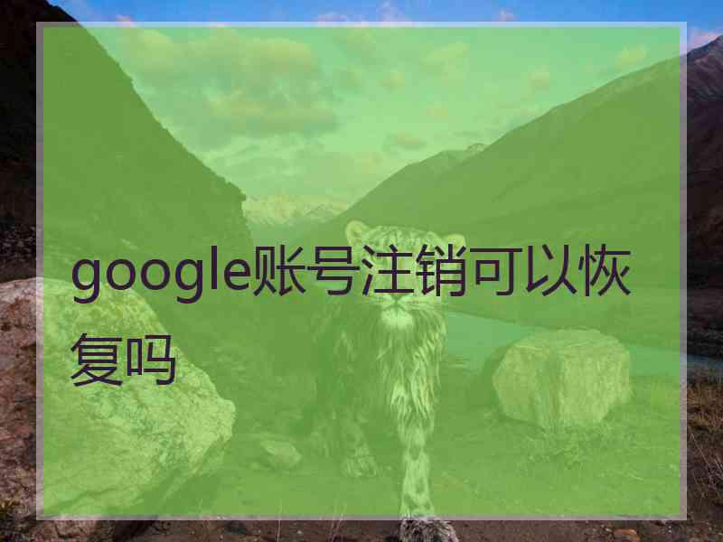 google账号注销可以恢复吗