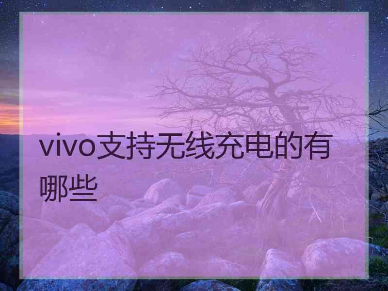 vivo支持无线充电的有哪些