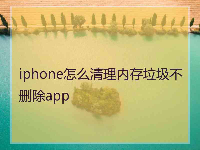 iphone怎么清理内存垃圾不删除app