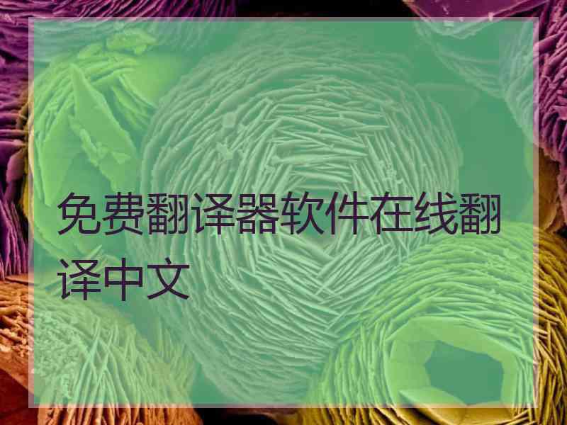 免费翻译器软件在线翻译中文