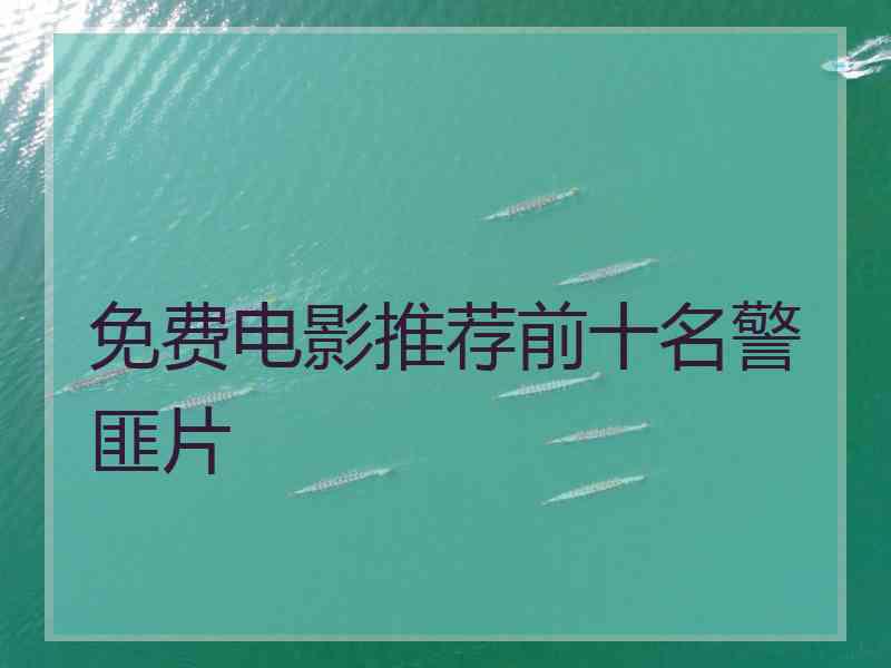 免费电影推荐前十名警匪片