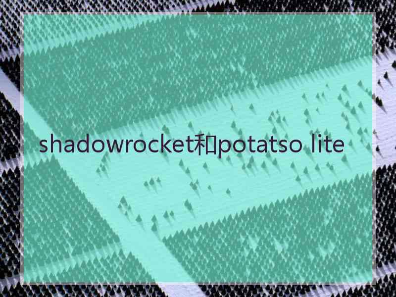 shadowrocket和potatso lite