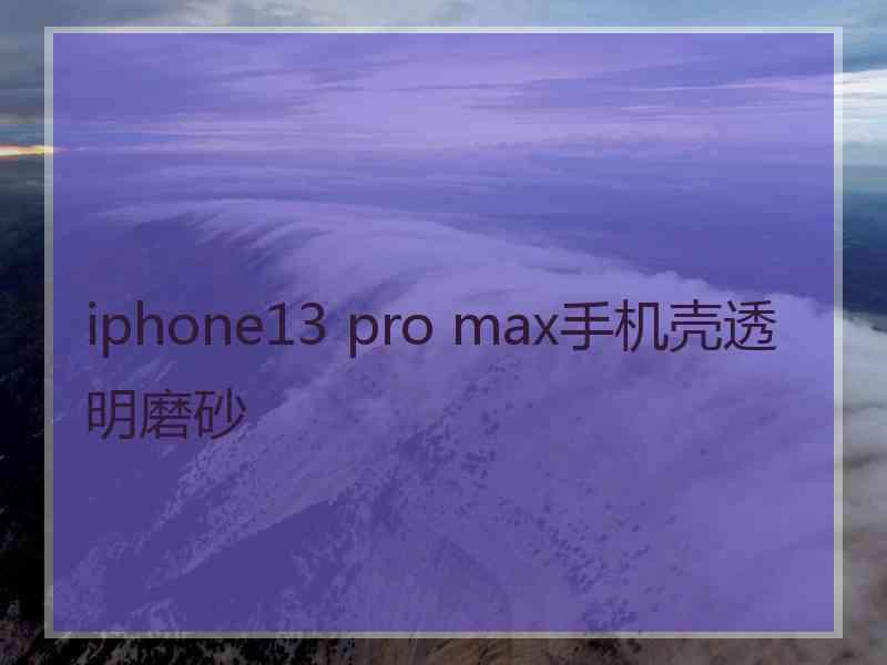 iphone13 pro max手机壳透明磨砂