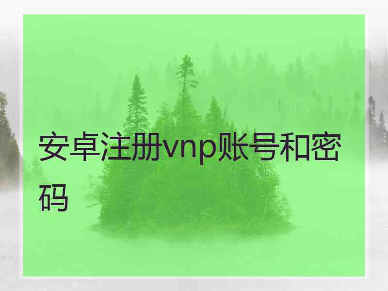 安卓注册vnp账号和密码