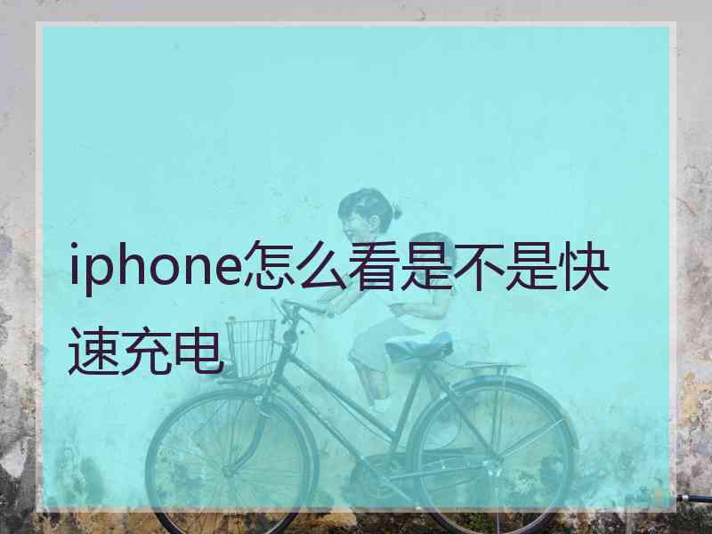 iphone怎么看是不是快速充电