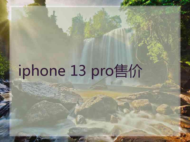 iphone 13 pro售价