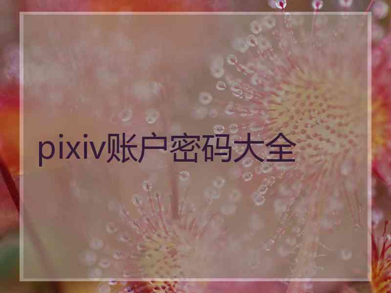 pixiv账户密码大全