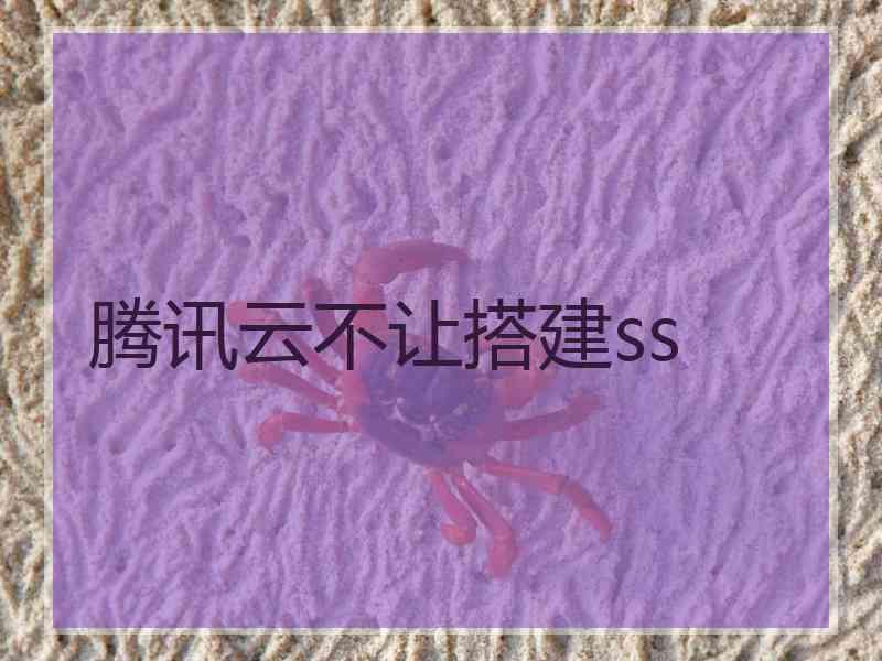 腾讯云不让搭建ss