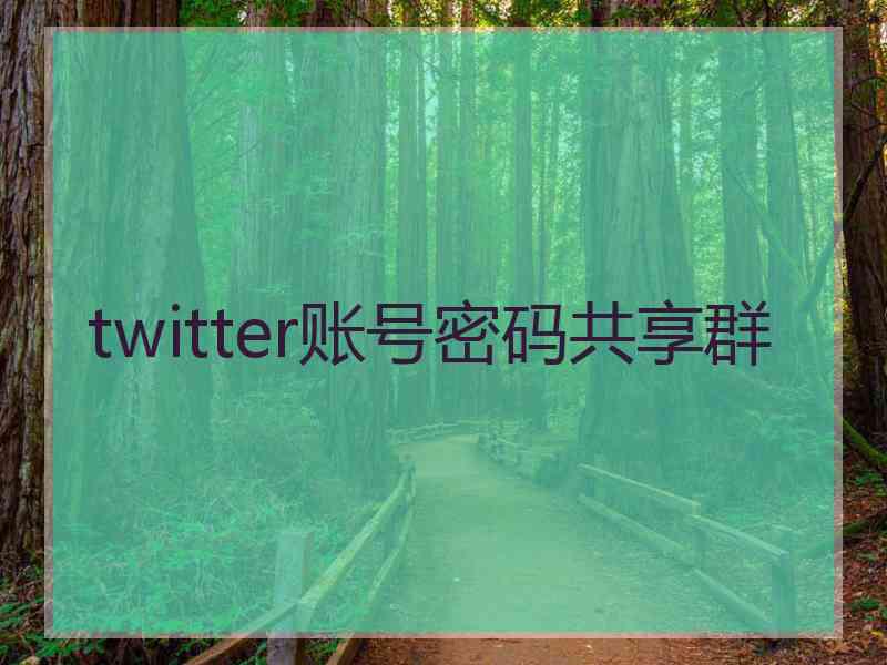 twitter账号密码共享群