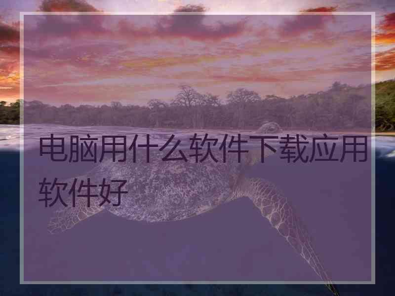 电脑用什么软件下载应用软件好