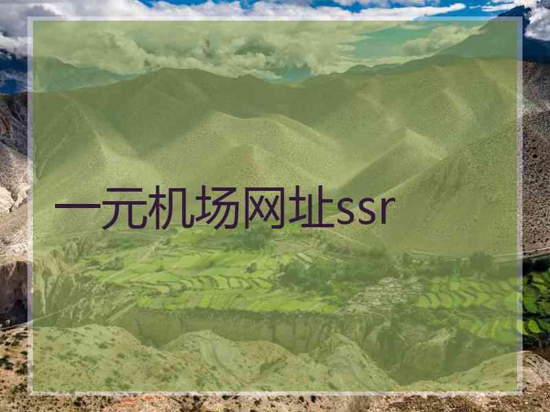 一元机场网址ssr