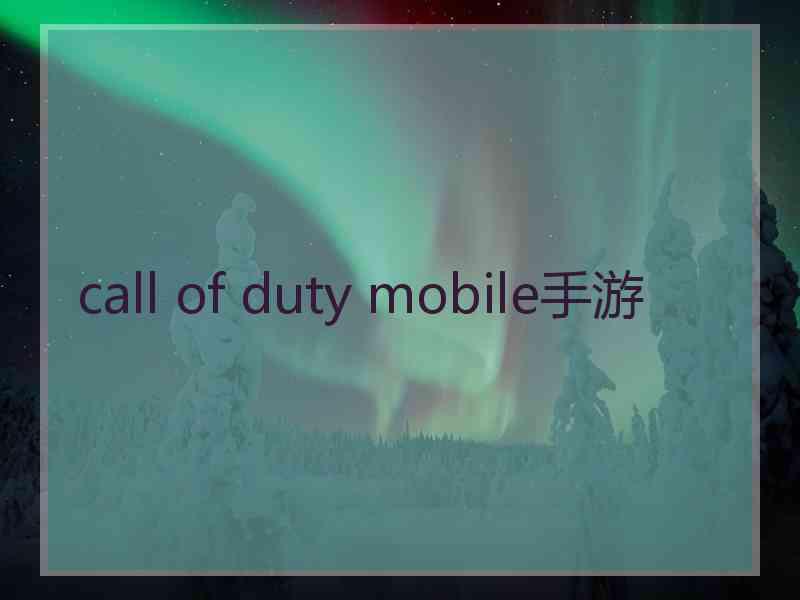 call of duty mobile手游