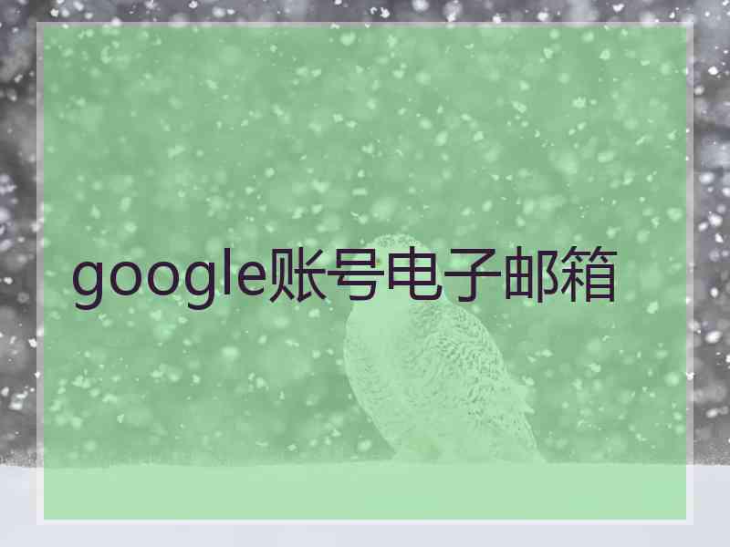 google账号电子邮箱