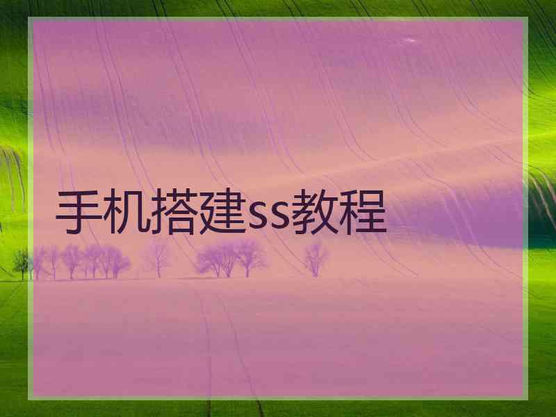 手机搭建ss教程