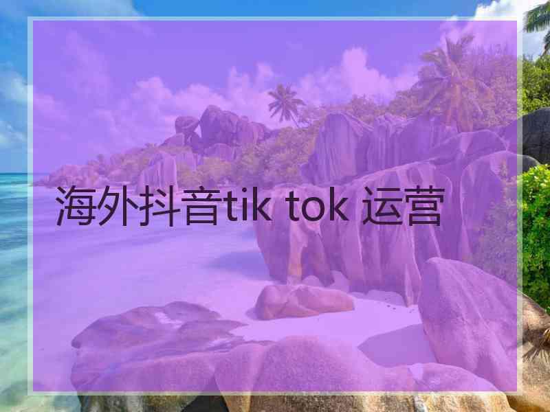 海外抖音tik tok 运营