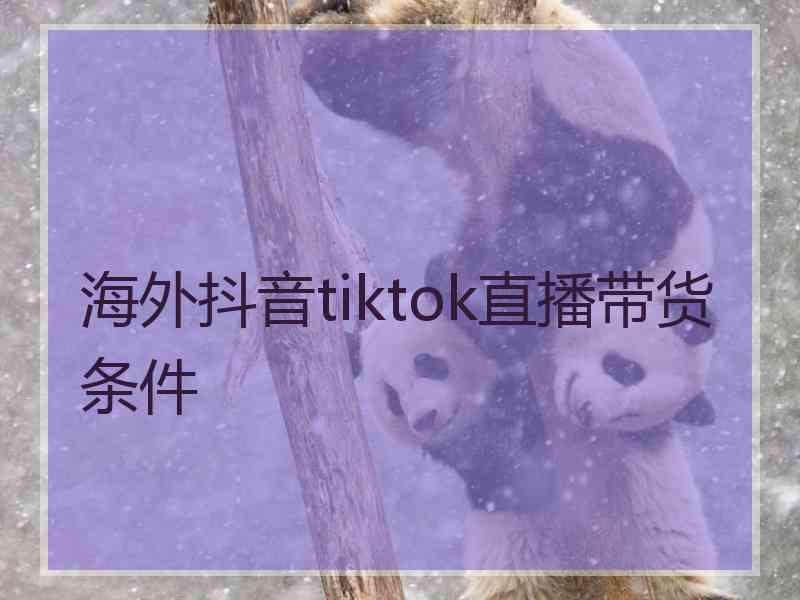 海外抖音tiktok直播带货条件